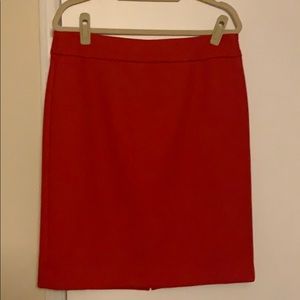 J Crew red wool pencil skirt